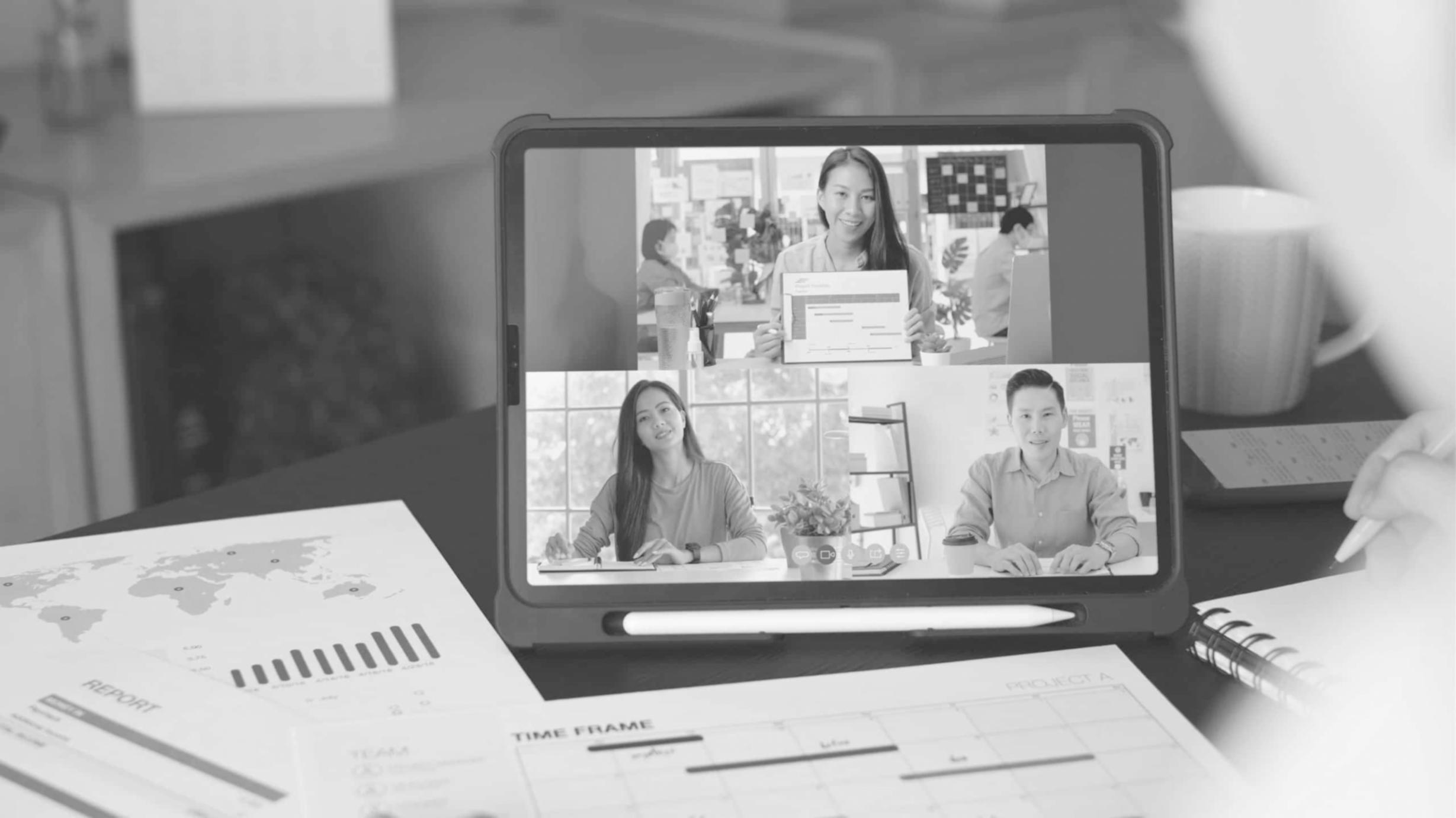 Participants engaging in a live budget negotiation webinar